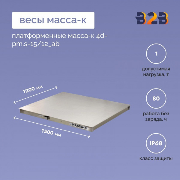 Весы платформенные МАССА-К 4D-PM.S-15/12_AB