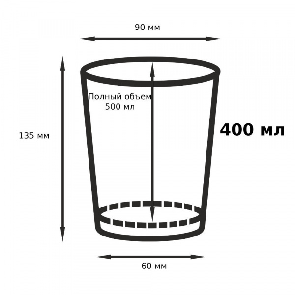 Двухслойный бумажный стакан "Белые мишки" с технологией ThermoCup 400 мл для кофейных напитков, коктейли 90*60*135 мм