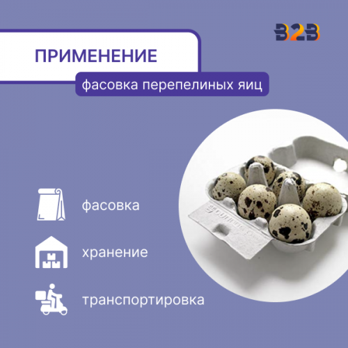 Упаковка для перепелиных яиц, 6 ячеек (картон)