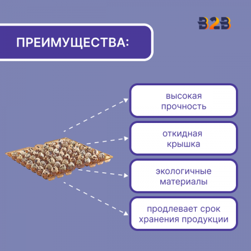 Упаковка для перепелиных яиц, 56 ячеек (пластик)