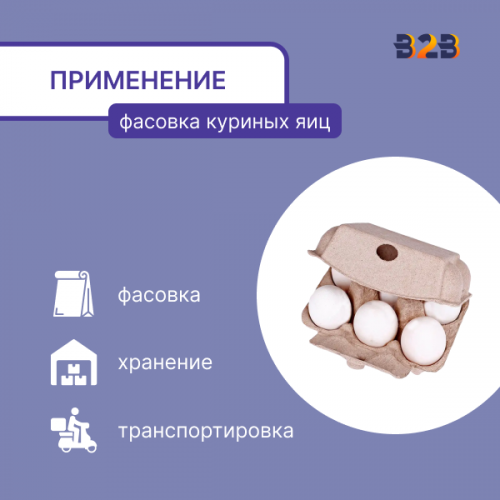 Упаковка для куриных яиц, 6 ячеек (картон)