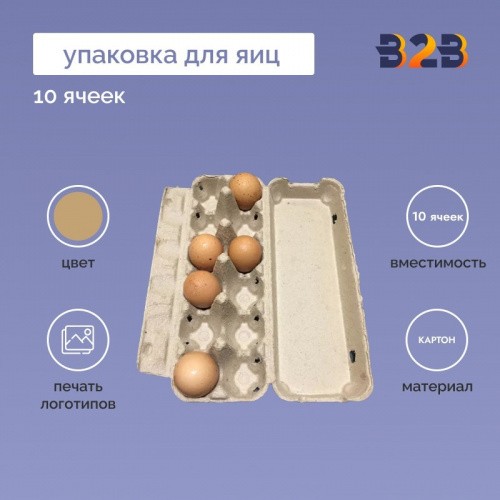 Упаковка для куриных яиц, 10 ячеек (картон)
