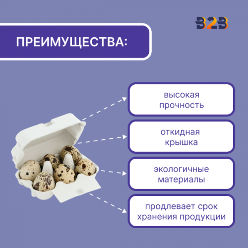 Упаковка для перепелиных яиц, 6 ячеек (картон)