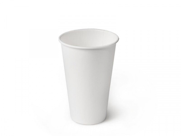 Двухслойный белый бумажный стакан с технологией ThermoCup 500 мл для кофейных напитков, коктейлей 90*62*157 мм