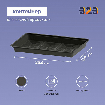 Контейнер пластиковый для мяса и колбасных изделий 254x139x40 мм